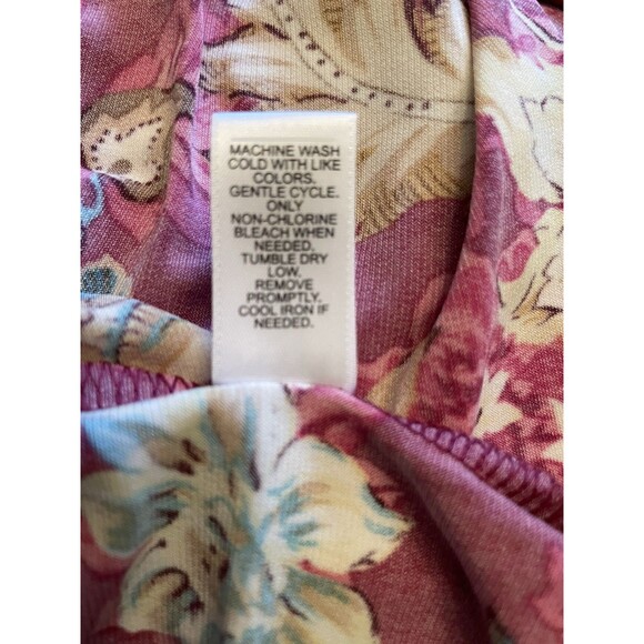 NWT Cato Woman's Beet Red Floral 3/4 Sleeve Blouse Front Ruching Size 18/20W - Picture 11 of 11